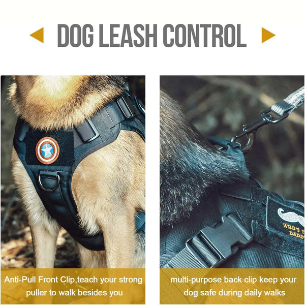 Heavy Duty Tactical Dog Harness  No-Pull Vest for Large Breeds